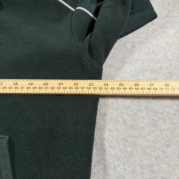 Adidas Hoodie Mens Large Green Fleece Pullover Embroidered Center Logo Sporty - Picture 5 of 7